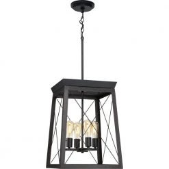 Briarwood 21 in. 4-Light Textured Black Farmhouse Foyer Chandelier with Painted Ceruse Black Oak Frame by Progress Lighting -Progress Lighting Shop textured black progress lighting chandeliers p500178 031 c3 1000