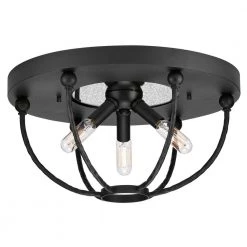 Pacolet 14.75 in. 3-Light Textured Black Flushmount by Progress Lighting