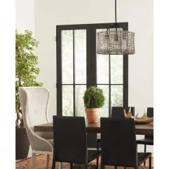 Lavelle Collection 15-5/8 in. 3-Light Natural Rattan Textured Black Global Semi-Flush Mount or Hanging Ceiling Light by Progress Lighting -Progress Lighting Shop textured black progress lighting flush mount lights p350183 031 44 1000
