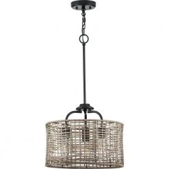 Lavelle Collection 15-5/8 in. 3-Light Natural Rattan Textured Black Global Semi-Flush Mount or Hanging Ceiling Light by Progress Lighting -Progress Lighting Shop textured black progress lighting flush mount lights p350183 031 c3 1000