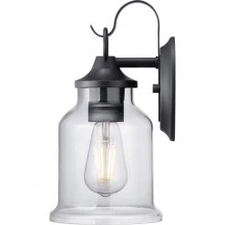 Lindberry 1-Light 11.5 in. Textured Black Outdoor Wall Lantern with Clear Glass by Progress Lighting -Progress Lighting Shop textured black progress lighting outdoor sconces p560225 031 4f 1000