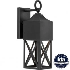 Birkdale 1-Light Textured Black Hardwired Outdoor Large Wall Lantern Sconce Dark Sky Farmhouse by Progress Lighting -Progress Lighting Shop textured black progress lighting outdoor sconces p560316 031 4f 1000