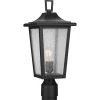 Padgett 1-Light Textured Black Outdoor Post Light with Clear Seeded Glass Shade Transitional Coastal by Progress Lighting -Progress Lighting Shop textured black progress lighting post light sets p540093 031 64 1000