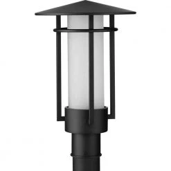 Exton 1-Light Textured Black Modern Outdoor Post Lantern Light by Progress Lighting