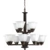 North Park 12-Light Venetian Bronze Chandelier with Etched Glass Shade by Progress Lighting -Progress Lighting Shop venetian bronze progress lighting chandeliers p4053 74 64 1000