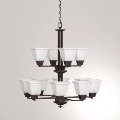 North Park 12-Light Venetian Bronze Chandelier with Etched Glass Shade by Progress Lighting -Progress Lighting Shop venetian bronze progress lighting chandeliers p4053 74 a0 1000