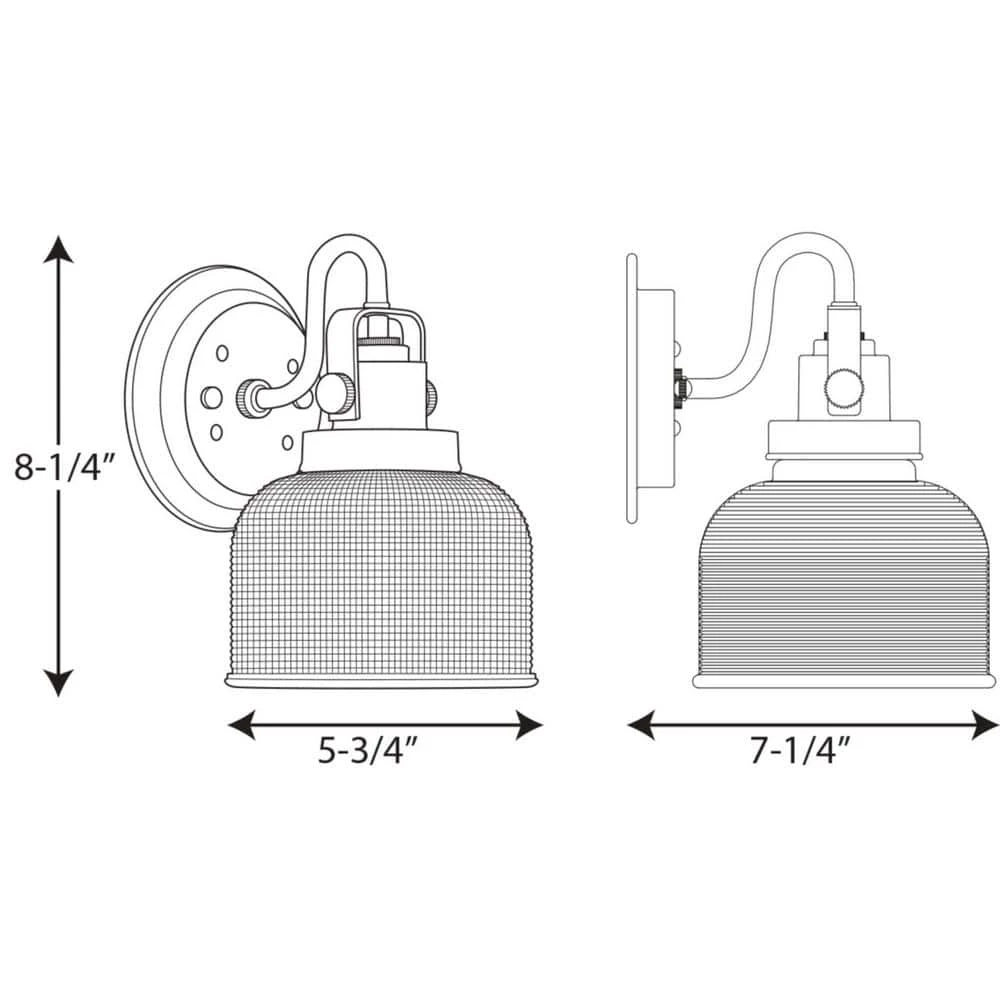 Archie Collection 1-Light Venetian Bronze Clear Double Prismatic Glass Coastal Bath Vanity Light by Progress Lighting 16 Archie Collection 1-Light Venetian Bronze Clear Double Prismatic Glass Coastal Bath Vanity Light by Progress Lighting - Image 14