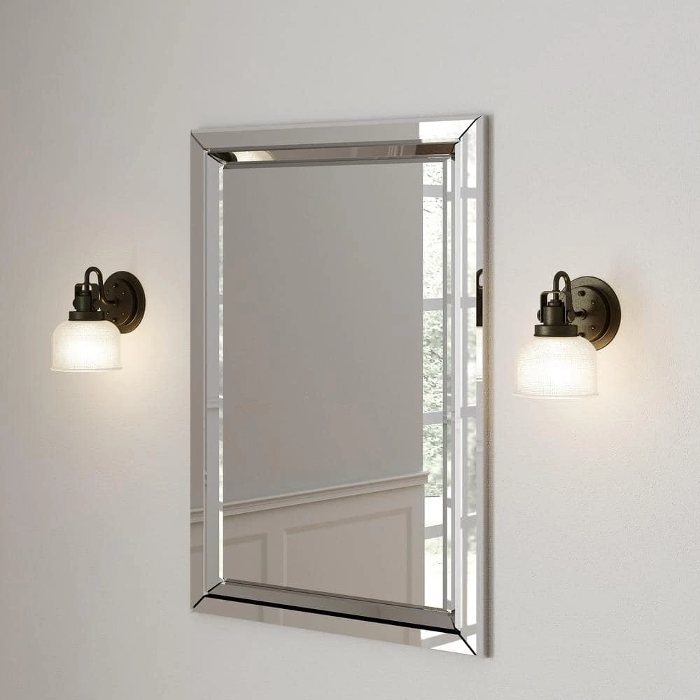 Archie Collection 1-Light Venetian Bronze Clear Double Prismatic Glass Coastal Bath Vanity Light by Progress Lighting 4 Archie Collection 1-Light Venetian Bronze Clear Double Prismatic Glass Coastal Bath Vanity Light by Progress Lighting - Image 2