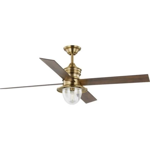 Gillen 56 in. LED Indoor/Outdoor Vintage Brass Vintage Electric Ceiling Fan with Light Kit and Clear Glass Shade by Progress Lighting 6 Gillen 56 in. LED Indoor/Outdoor Vintage Brass Vintage Electric Ceiling Fan with Light Kit and Clear Glass Shade by Progress Lighting -Progress Lighting Shop vintage brass progress lighting ceiling fans with lights p250075 163 wb 64 1000