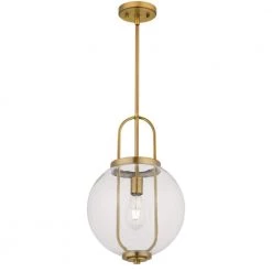 Mitchella 1-Light Vintage Brass Pendant with Clear Glass Globe Shade by Progress Lighting -Progress Lighting Shop vintage brass progress lighting chandeliers p500349 163 c3 1000