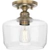Aiken Collection 1-Light Vintage Brass Clear Glass Farmhouse Flush Mount Light by Progress Lighting -Progress Lighting Shop vintage brass progress lighting flush mount lights p350214 163 64 1000