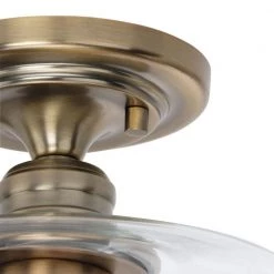 Aiken Collection 1-Light Vintage Brass Clear Glass Farmhouse Flush Mount Light by Progress Lighting -Progress Lighting Shop vintage brass progress lighting flush mount lights p350214 163 d4 1000