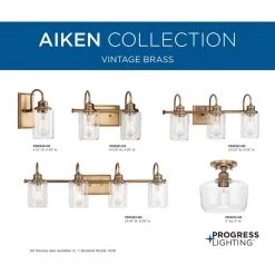 Aiken Collection 4-Light Vintage Brass Clear Glass Vintage Wall Light by Progress Lighting 14 Aiken Collection 4-Light Vintage Brass Clear Glass Vintage Wall Light by Progress Lighting -Progress Lighting Shop vintage brass progress lighting vanity lighting p300323 163 44 1000