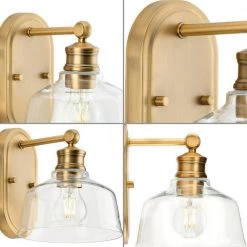 Singleton 7.62 in. 1-Light Vintage Brass Vanity Light with Clear Glass Shade by Progress Lighting -Progress Lighting Shop vintage brass progress lighting vanity lighting p300395 163 4f 1000