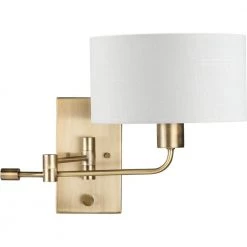 Carrick 1-Light Vintage Brass Summer Linen Shade Transitional Wall Sconce by Progress Lighting -Progress Lighting Shop vintage brass progress lighting vanity lighting p710104 163 4f 1000