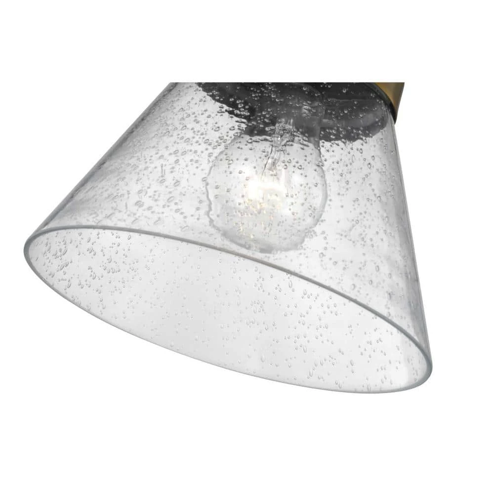 Hinton Collection 1-Light Gold Vintage Brass Clear Seeded Glass Swing Arm Adjustable Coastal Farmhouse Wall Light Sconce by Progress Lighting 6 Hinton Collection 1-Light Gold Vintage Brass Clear Seeded Glass Swing Arm Adjustable Coastal Farmhouse Wall Light Sconce by Progress Lighting - Image 4