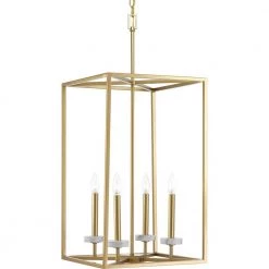 Palacio Collection 4-Light Vintage Gold Pendant by Progress Lighting