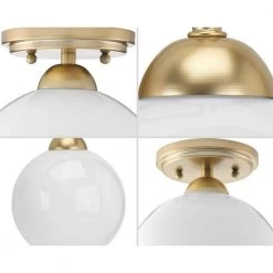 Carisa Collection 7-3/8 in. 1-Light Mid Century Modern Vintage Gold Flush Mount by Progress Lighting 18 Carisa Collection 7-3/8 in. 1-Light Mid Century Modern Vintage Gold Flush Mount by Progress Lighting -Progress Lighting Shop vintage gold progress lighting flush mount lights p350075 078 1f 1000