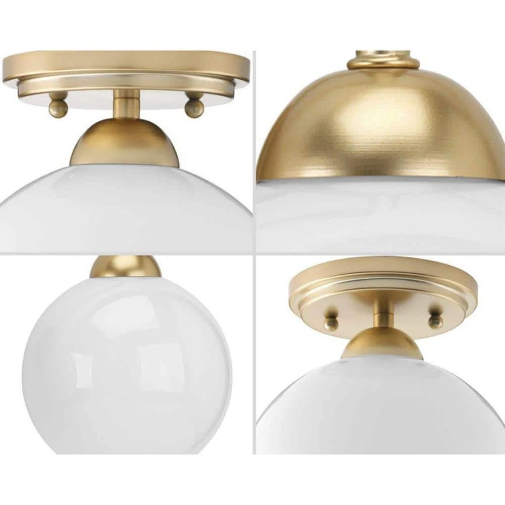 Carisa Collection 7-3/8 in. 1-Light Mid Century Modern Vintage Gold Flush Mount by Progress Lighting 9 Carisa Collection 7-3/8 in. 1-Light Mid Century Modern Vintage Gold Flush Mount by Progress Lighting - Image 7
