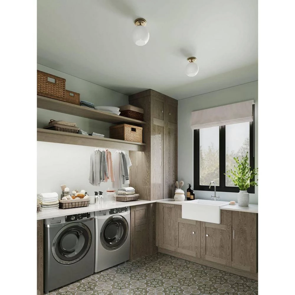 Carisa Collection 7-3/8 in. 1-Light Mid Century Modern Vintage Gold Flush Mount by Progress Lighting 7 Carisa Collection 7-3/8 in. 1-Light Mid Century Modern Vintage Gold Flush Mount by Progress Lighting - Image 5