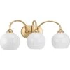 Carisa Collection 25 in. 3-Light Vintage Gold Opal Glass Mid-Century Modern Bathroom Vanity Light by Progress Lighting -Progress Lighting Shop vintage gold progress lighting vanity lighting p300086 078 64 1000
