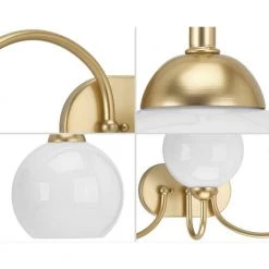 Carisa Collection 25 in. 3-Light Vintage Gold Opal Glass Mid-Century Modern Bathroom Vanity Light by Progress Lighting -Progress Lighting Shop vintage gold progress lighting vanity lighting p300086 078 fa 1000