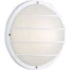 Bulkheads Collection 1-Light White Ribbed Polycarbonate Modern Outdoor 10" Wall Or Ceiling Mounted Fixture by Progress Lighting -Progress Lighting Shop white progress lighting bulkhead lights p5703 30 64 1000