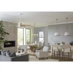 Carrollwood 56 in. Integrated LED Indoor 6-Blade Natural Cherry/White DC Motor Contemporary Ceiling Fan by Progress Lighting -Progress Lighting Shop white progress lighting ceiling fans with lights p250074 030 30 1f 1000