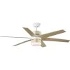 Carrollwood 56 in. Integrated LED Indoor 6-Blade Natural Cherry/White DC Motor Contemporary Ceiling Fan by Progress Lighting -Progress Lighting Shop white progress lighting ceiling fans with lights p250074 030 30 64 1000