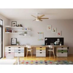 Carrollwood 56 in. Integrated LED Indoor 6-Blade Natural Cherry/White DC Motor Contemporary Ceiling Fan by Progress Lighting -Progress Lighting Shop white progress lighting ceiling fans with lights p250074 030 30 c3 1000