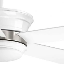 Harranvale Collection 54 in. LED Indoor White Modern Ceiling Fan with Light Kit and Remote by Progress Lighting -Progress Lighting Shop white progress lighting ceiling fans with lights p2540 3030k 4f 1000