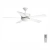 Harranvale Collection 54 in. LED Indoor White Modern Ceiling Fan with Light Kit and Remote by Progress Lighting -Progress Lighting Shop white progress lighting ceiling fans with lights p2540 3030k 64 1000