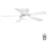 Vox Collection 52" 5 Blade White Modern Hugger Ceiling Fan with LED Light and Remote by Progress Lighting -Progress Lighting Shop white progress lighting ceiling fans with lights p2572 3030k 64 1000