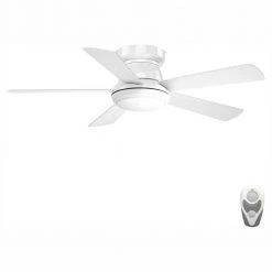 Vox Collection 52" 5 Blade White Modern Hugger Ceiling Fan with LED Light and Remote by Progress Lighting