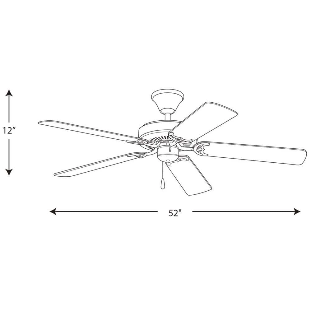 AirPro Builder 52 in. Indoor White Coastal Ceiling Fan by Progress Lighting 13 AirPro Builder 52 in. Indoor White Coastal Ceiling Fan by Progress Lighting - Image 11