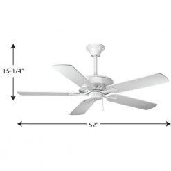AirPro Performance 52 in. Indoor White Coastal Ceiling Fan by Progress Lighting 21 AirPro Performance 52 in. Indoor White Coastal Ceiling Fan by Progress Lighting -Progress Lighting Shop white progress lighting ceiling fans without lights p2503 30w 44 1000