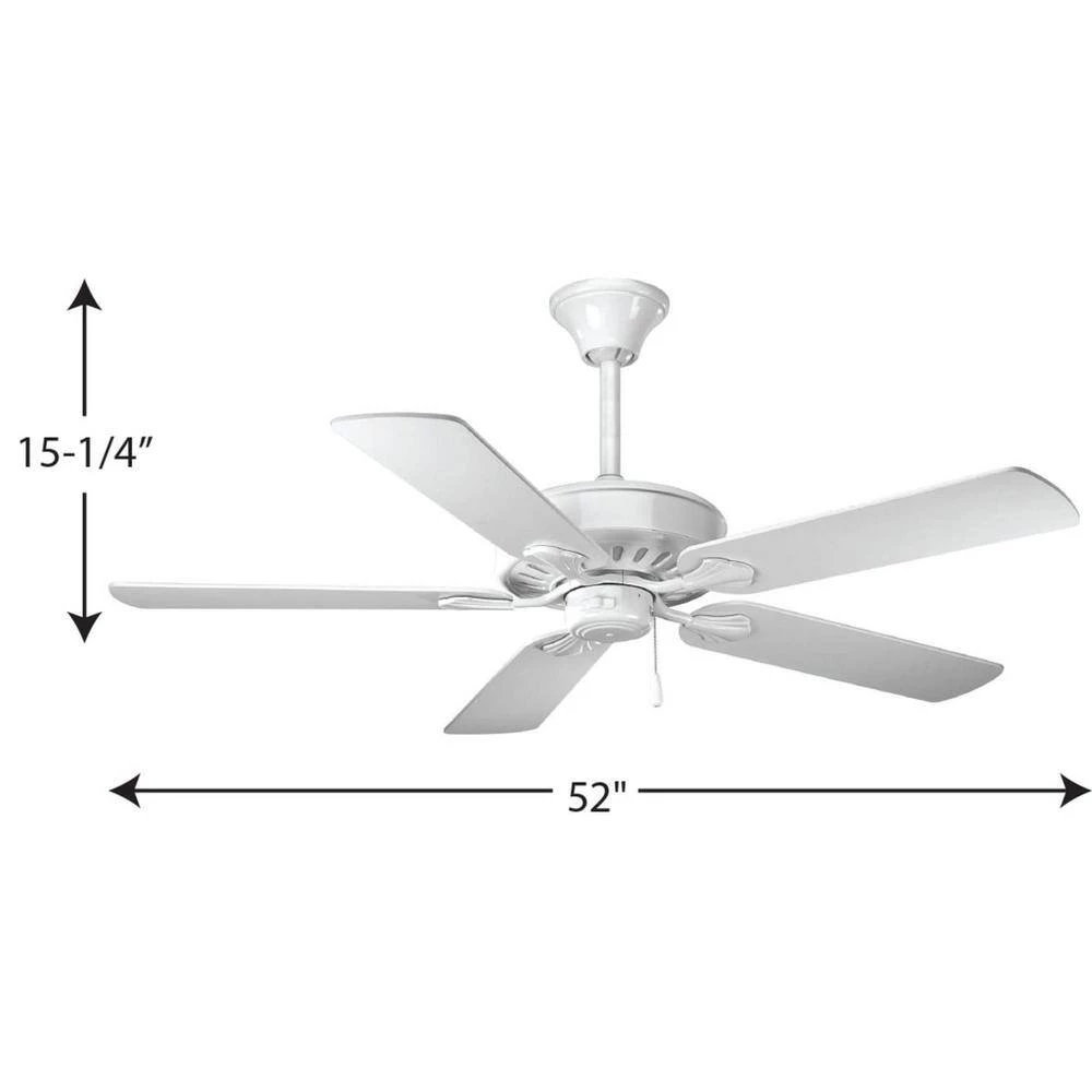 AirPro Performance 52 in. Indoor White Coastal Ceiling Fan by Progress Lighting 11 AirPro Performance 52 in. Indoor White Coastal Ceiling Fan by Progress Lighting - Image 9