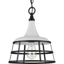 Bastille 1-Light White Pendant by Progress Lighting