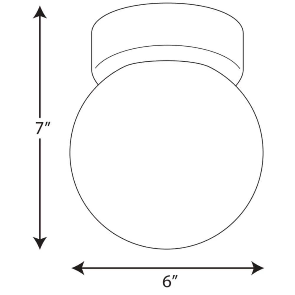 1-Light White Flush Mount with White Glass by Progress Lighting 4 1-Light White Flush Mount with White Glass by Progress Lighting - Image 2