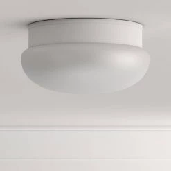 1-Light White Flush Mount with White Glass by Progress Lighting -Progress Lighting Shop white progress lighting flush mount lights p3408 30 1d 1000