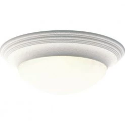3-Light White Flush Mount with Alabaster Glass by Progress Lighting