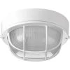 Bulkheads Collection 1-Light White Etched Ribbed Glass Modern Indoor/Outdoor 8" Flush Mount Light by Progress Lighting