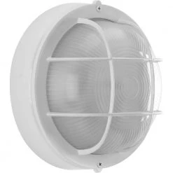 Bulkheads Collection 1-Light White Etched Ribbed Glass Modern Indoor/Outdoor 8" Flush Mount Light by Progress Lighting -Progress Lighting Shop white progress lighting flush mount lights p3709 30 77 1000