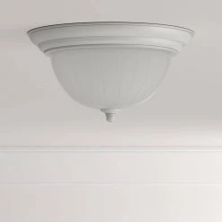 1-Light White Flush Mount with Etched Ribbed Glass by Progress Lighting -Progress Lighting Shop white progress lighting flush mount lights p3816 30 1d 1000