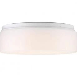 11 in. LED Drums 21-Watt White Integrated LED Flush Mount for Garage and Pantry by Progress Lighting -Progress Lighting Shop white progress lighting flush mount lights p730005 030 30 77 1000