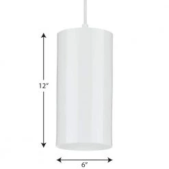 Cylinder Collection 6 in. 1-Light White Modern Outdoor Pendant Hanging Light by Progress Lighting -Progress Lighting Shop white progress lighting outdoor pendant lights p500356 030 4f 1000