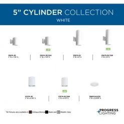 Cylinder Collection 5" White Modern Outdoor Wall Lantern Cylinder Light Up and Down Light Output by Progress Lighting 12 Cylinder Collection 5" White Modern Outdoor Wall Lantern Cylinder Light Up and Down Light Output by Progress Lighting -Progress Lighting Shop white progress lighting outdoor sconces p5675 30 40 1000
