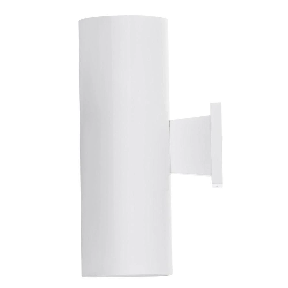 Cylinder Collection 5" White Modern Outdoor Wall Lantern Cylinder Light Up and Down Light Output by Progress Lighting 8 Cylinder Collection 5" White Modern Outdoor Wall Lantern Cylinder Light Up and Down Light Output by Progress Lighting - Image 6
