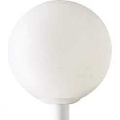 Acrylic Globe 1-Light White Shatter-Resistant Acrylic Shade Modern Outdoor Post Lantern Light by Progress Lighting