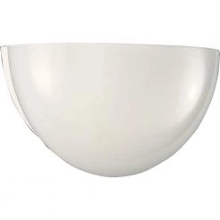 1-Light White Wall Sconce with White Glass by Progress Lighting